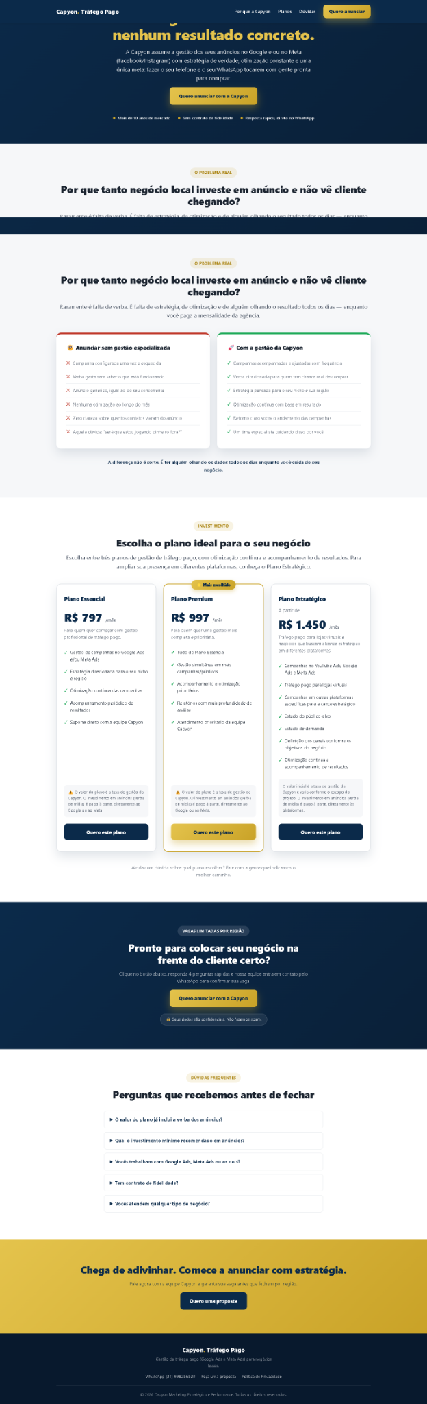 Capyon — Tráfego Pago — landing page desenvolvida pela Capyon