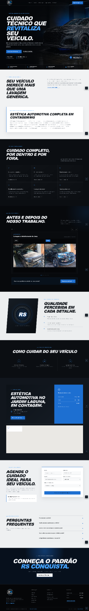 RS Estética Automotiva — landing page desenvolvida pela Capyon