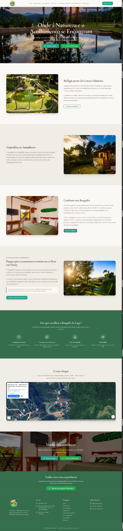 Bangalô do Lago Paraty — site desenvolvido pela Capyon