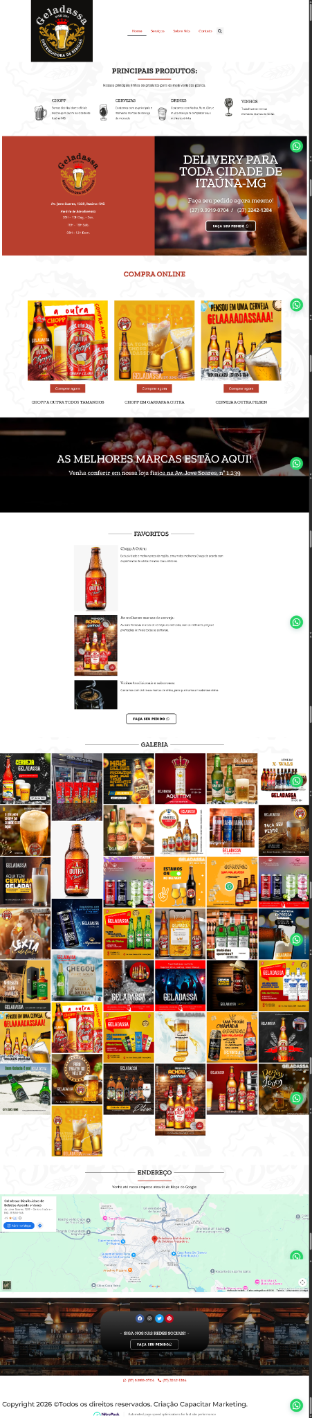Geladassa Distribuidora de Bebidas — site desenvolvido pela Capyon